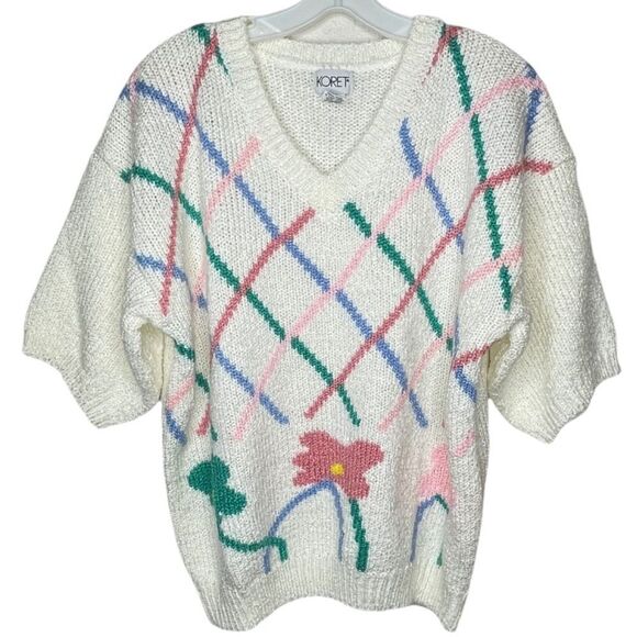 Vintage Koret Floral Acrylic Sweater - Picture 1 of 6
